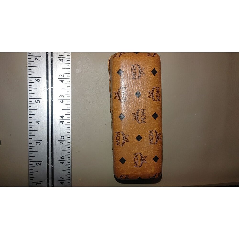 Munchen Vintage MCM Camel Brown Monogram Eyeglass Case Hard Shell 6x3x2 Leather - Picture 9 of 15